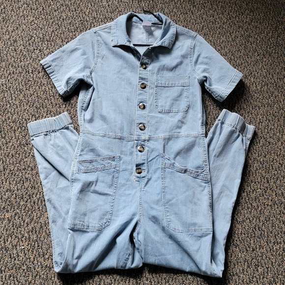 No Boundaries Short Sleeve Jumpsuit Juniors Size 7-9 - Picture 1 of 10